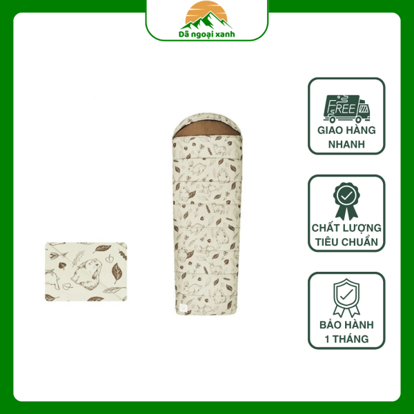 atureHike CNH22SD015 Túi ngủ cắm trại họa tiết thỏ con dễ thương Cute Mud Rabbit Cotton Sleeping Bag