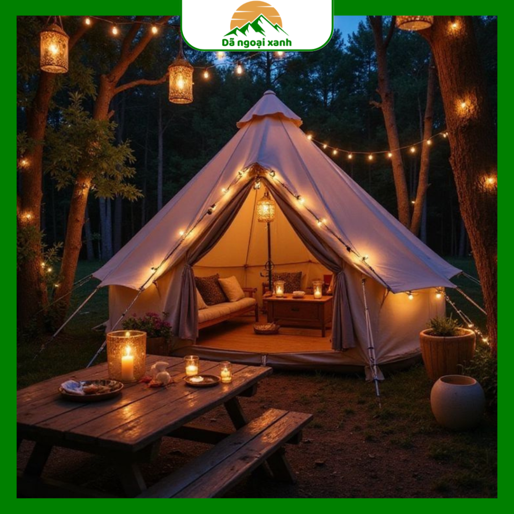Cách trang trí lều trại đẹp nhất với đèn led