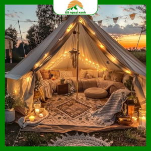 Cách trang trí lều trại đẹp nhất với gối và thảm picnic