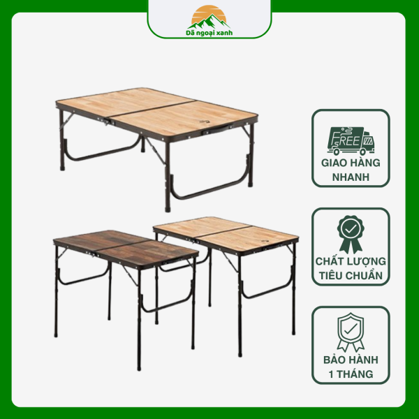 Bàn Nhôm Vân Gỗ Điều Chỉnh Được Độ Cao Glamping NatureHike NatureHike NH20JJ028 - Ảnh 2